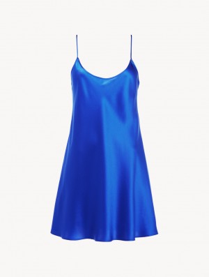 La Perla Silk Donna Silk Sleepwear Blu | XiDaFN5t6dm